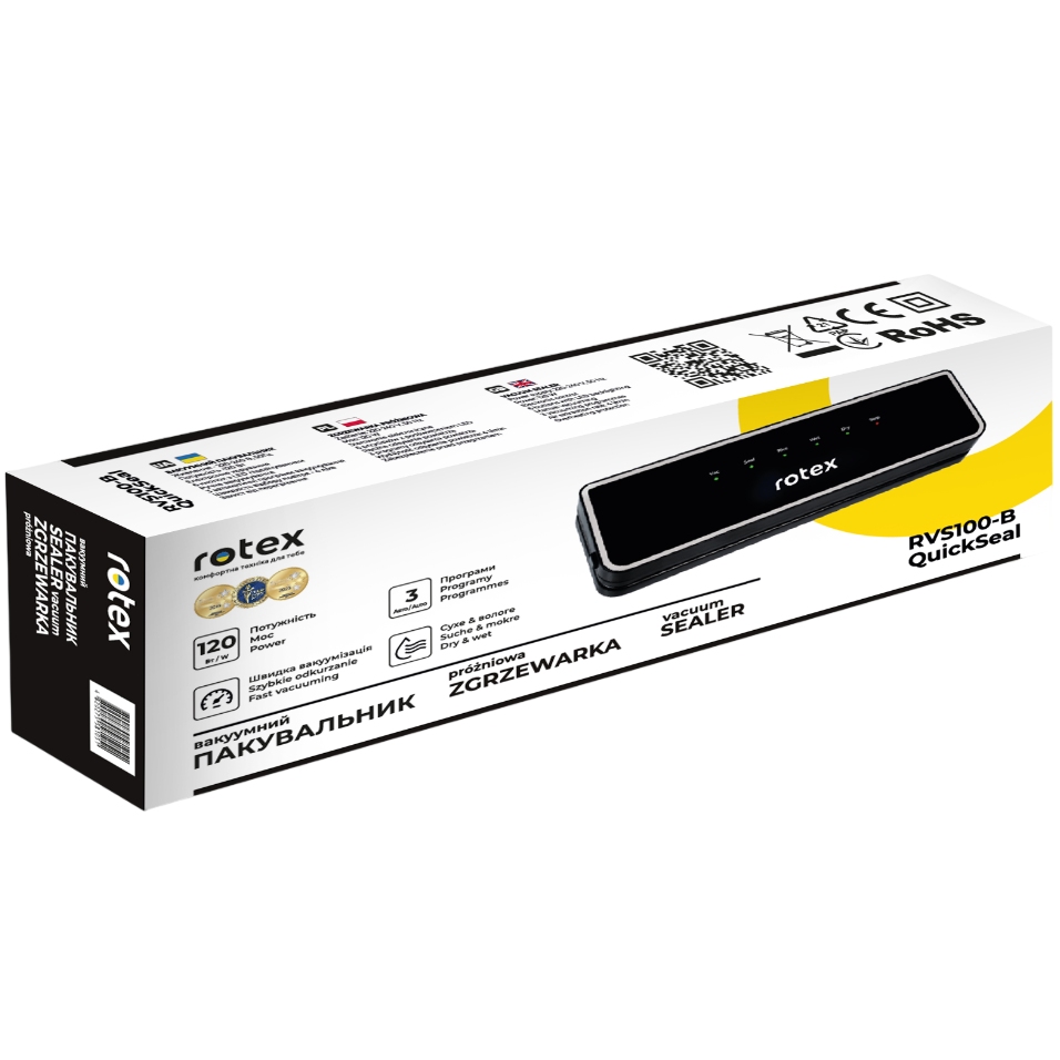 Фото Вакуумний пакувальник ROTEX RVS100-B QuickSeal