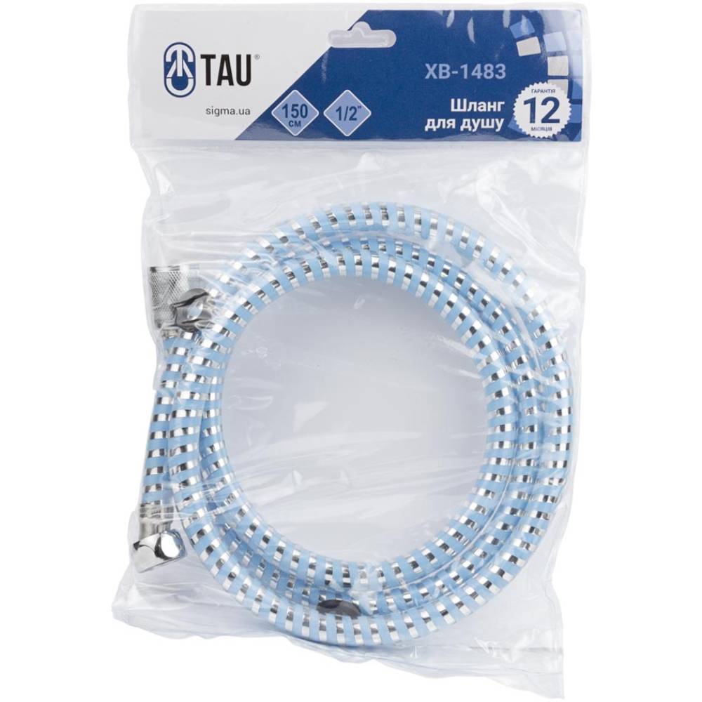 Шланг для душу TAU XB-1483 1/2" PVC 150 см Blue (9891671) Тип шланг для душа