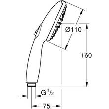 Лійка для душу GROHE Vitalio Start 110 2 функцій Хром (27946001)