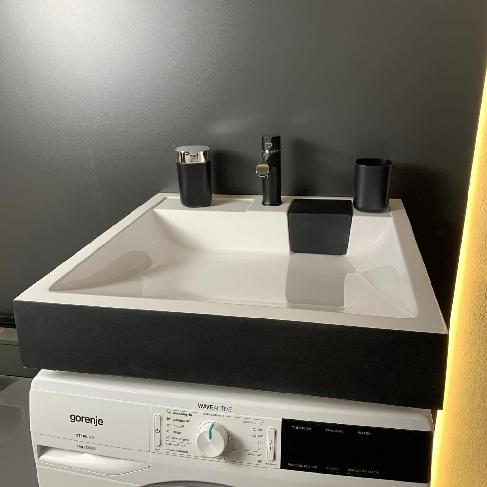 Фото Раковина ADAMANT Washer New Black/White Glossy (4824296202903)