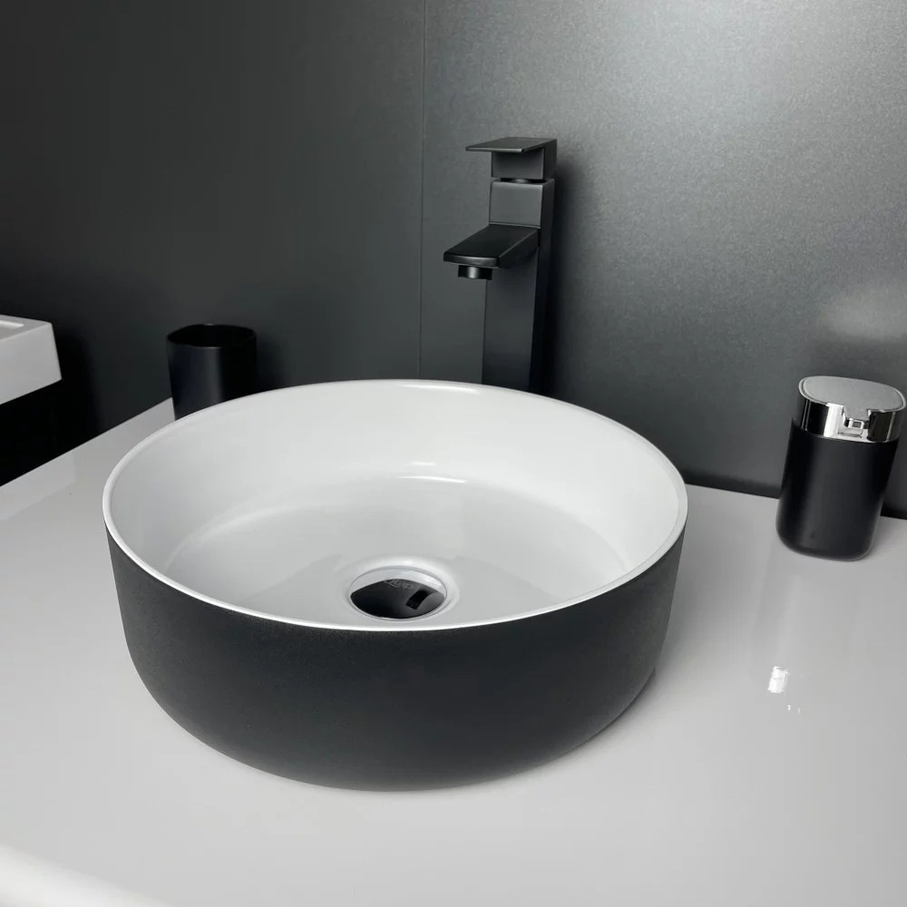 Раковина ADAMANT Arena New Black\White Glossy (100003194) Материал искусственный камень