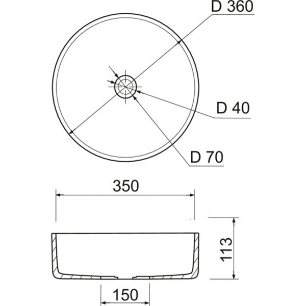 Раковина ADAMANT Arena White (100002525) Форма раковины круглая