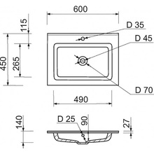 Раковина ADAMANT Flat White 60 (4824296206401)