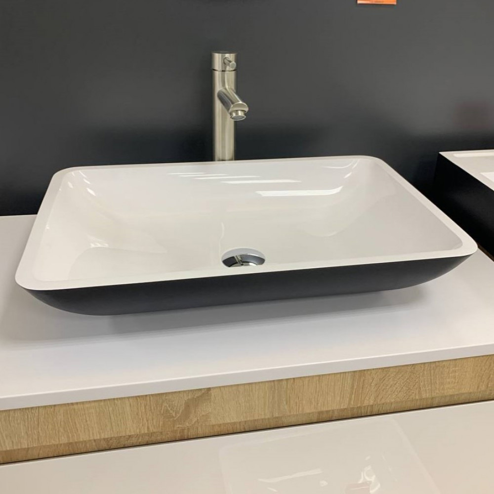 Раковина ADAMANT Black\White Glossy (4824296204009) Материал искусственный камень