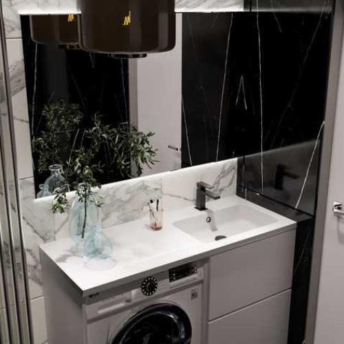 Набор для ванной ADAMANT FLATE 120R White (4824296208501) Отверстие под смеситель есть