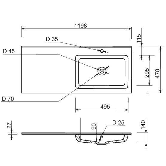 В Украине Набор для ванной ADAMANT FLATE 120R White (4824296208501)