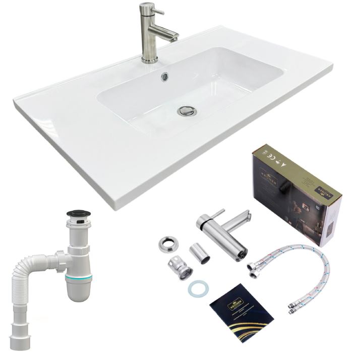 Набор для ванной ADAMANT FLATE 80 White (4824296207801) Тип установки накладные