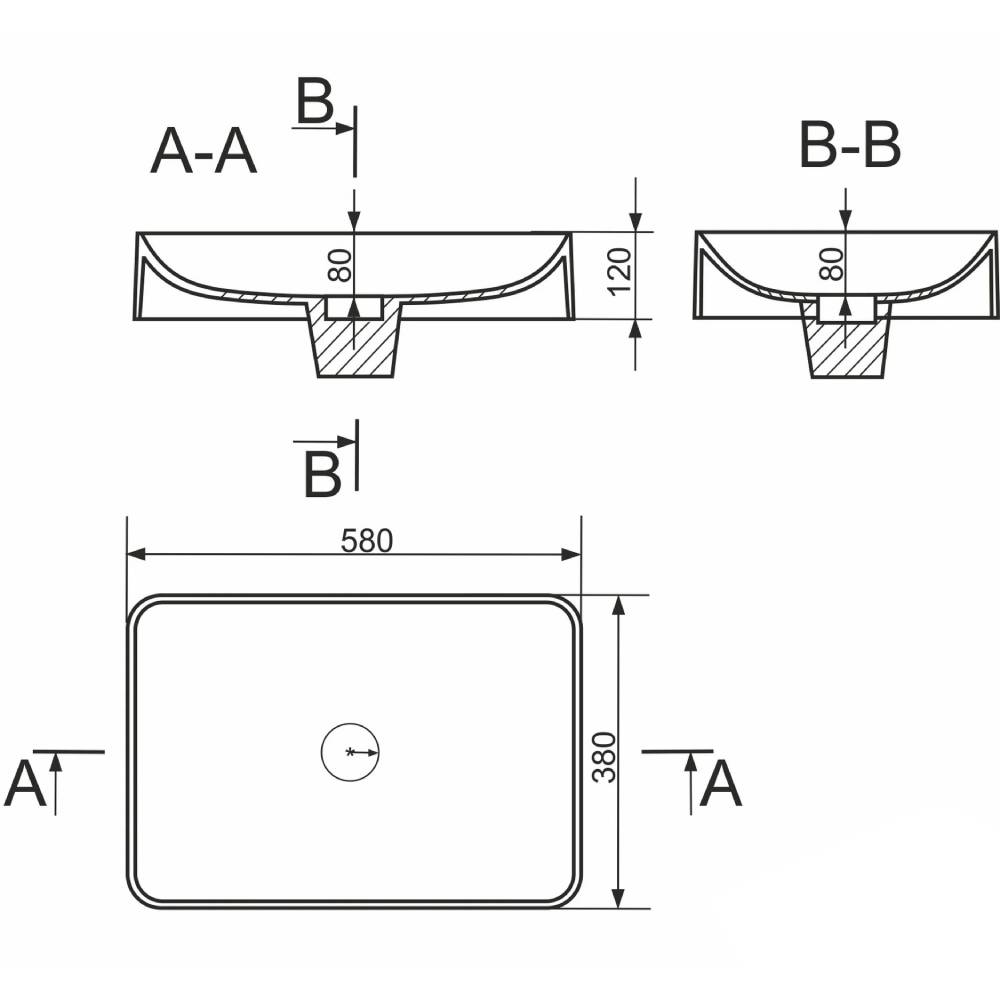 Раковина GRANADO Fredes White (gbs0305) Матеріал кварцит