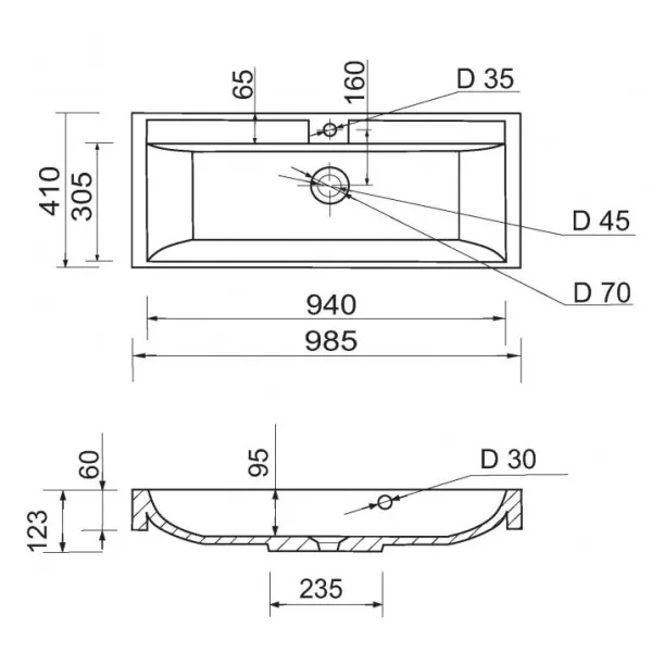 Внешний вид Раковина ADAMANT Streng New 100 White (100002890)