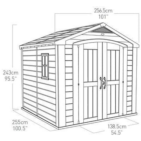 Сарай KETER Factor 8 x 8 Brown / Grey (17197916) Материал пластик