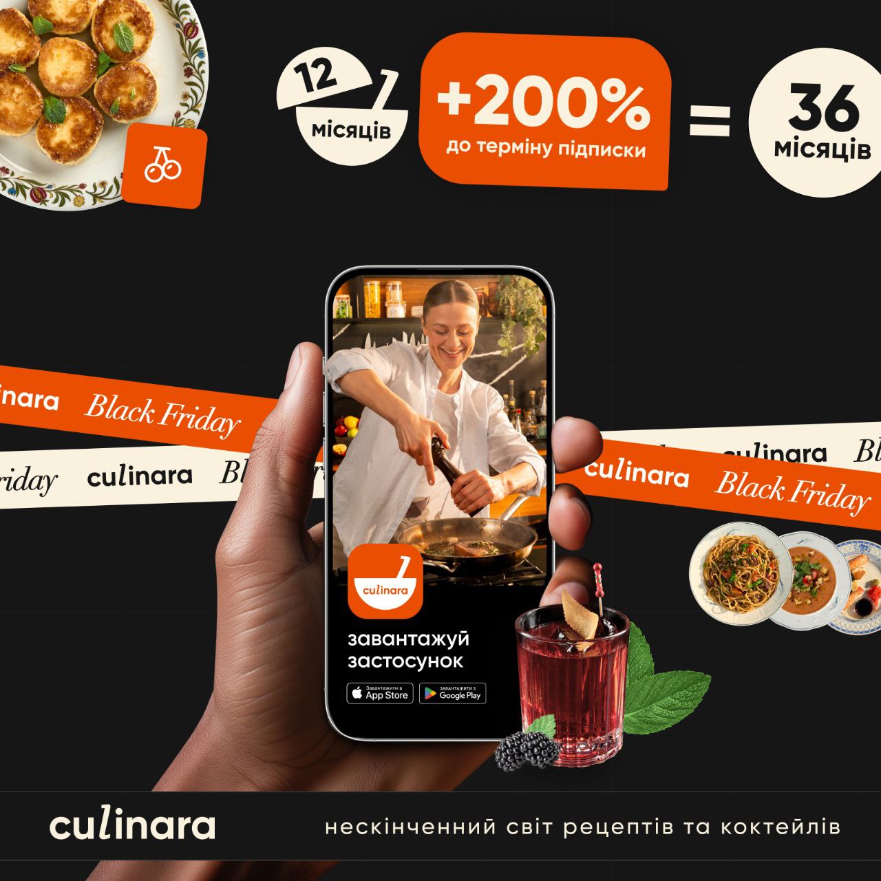 Доступ до сервісу «Страви та коктейлі» на 12 міс.