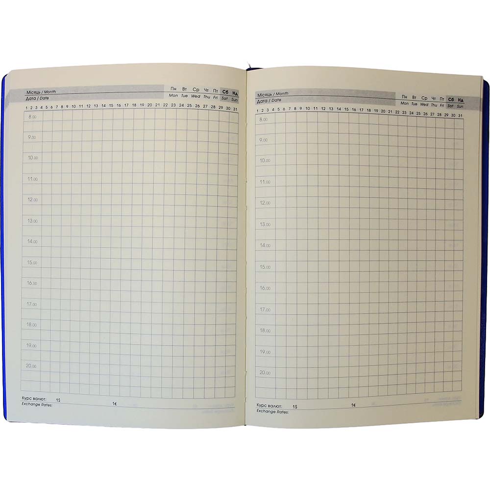 Ежедневник BOURGEOIS A5 320 листов Blue (ДН396/3) Линовка клетка