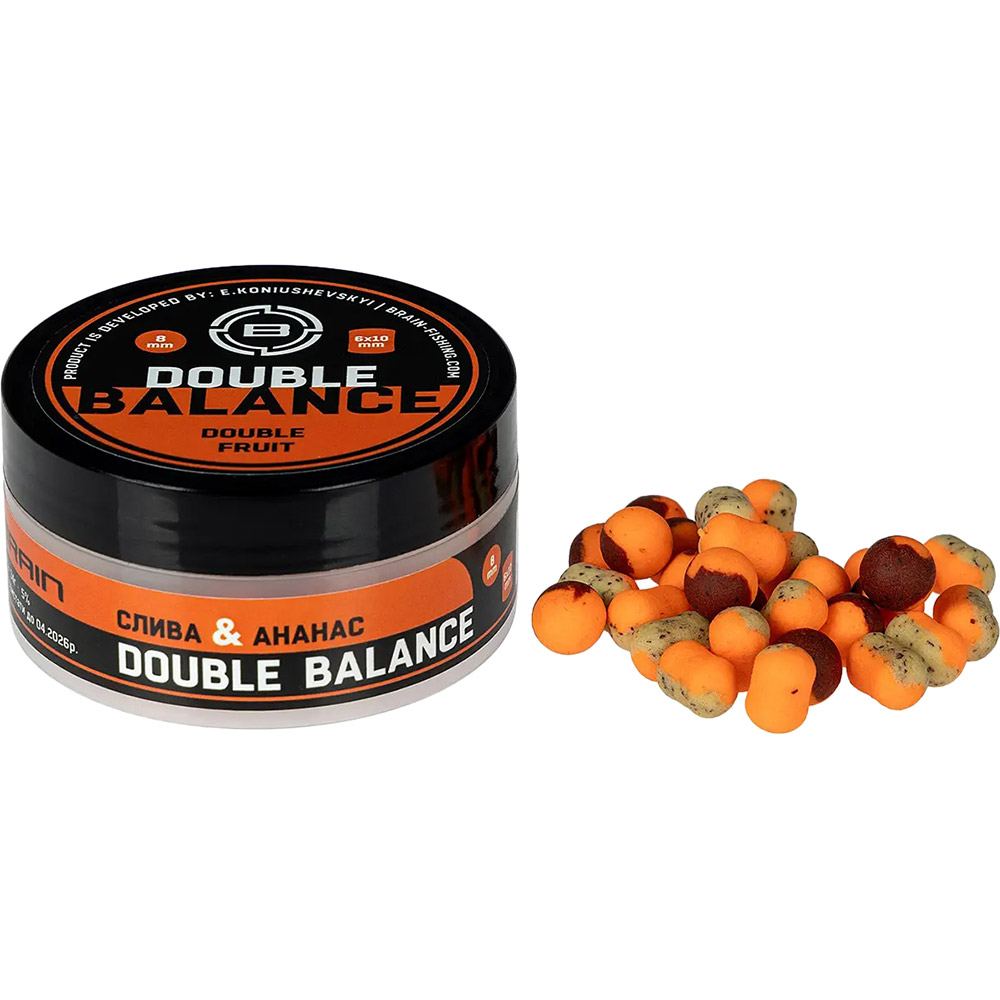 Бойлы BRAIN Double Balance Double Fruit 08+06х10mm (1858.81.44)