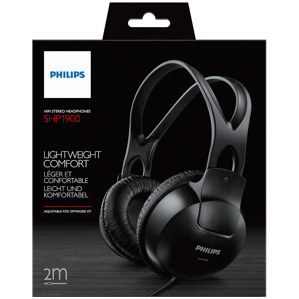 Навушники Philips SHP1900/10 Black Конструкція повнорозмірні (повний обхват вуха)