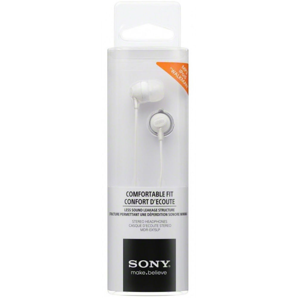 Зовнішній вигляд Навушники SONY MDR-EX15LP White