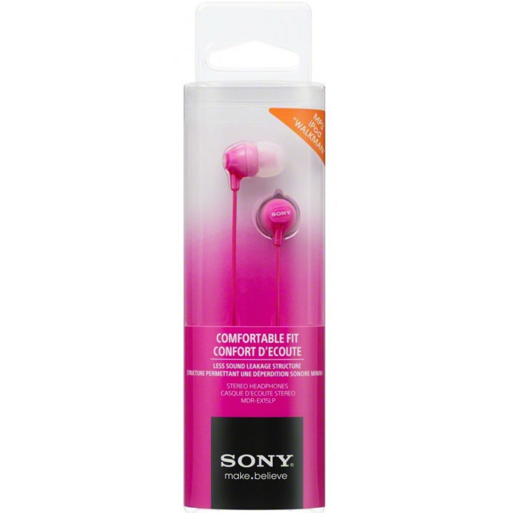 Наушники SONY MDR-EX15LP Pink Подключение проводное