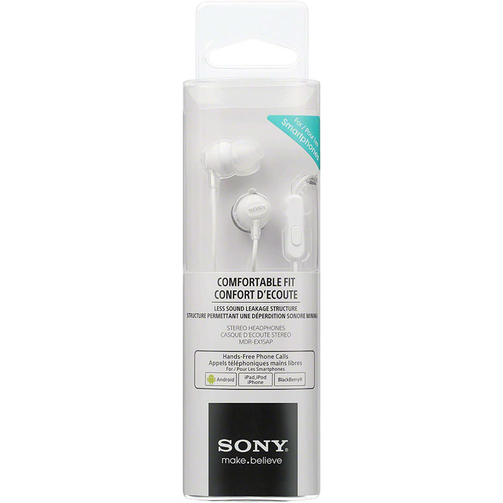 Гарнітура SONY MDR-EX15AP White Конструкція внутрішньоканальні (у вушний канал)