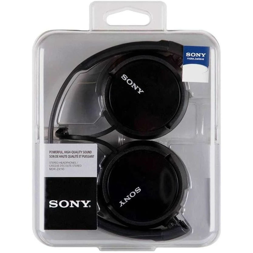 Навушники SONY MDR-ZX110 Black Акустичне оформлення закриті