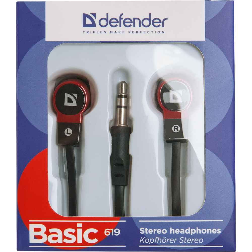 Наушники DEFENDER Basic-619 black/red (63619) Вид наушники