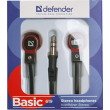 Наушники DEFENDER Basic-619 black/red (63619)