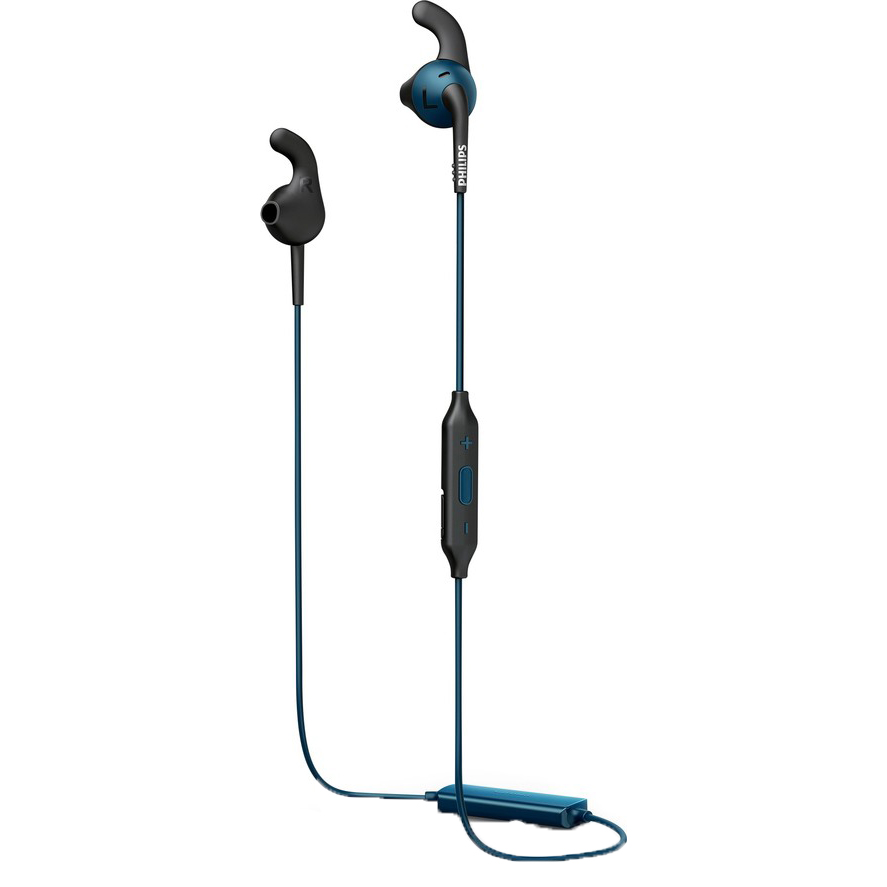 Наушники PHILIPS SHQ6500BL/00 Bluetooth sport Black Blue