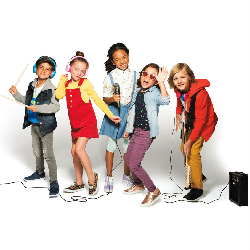 Внешний вид Наушники JBL JR300BT Rocker Blue (JBLJR300BTUNO) детские