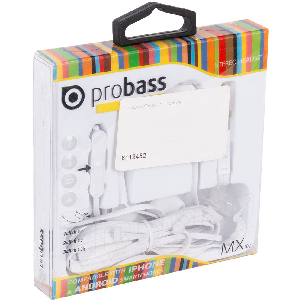 Фото Гарнітура PROBASS MX102 White