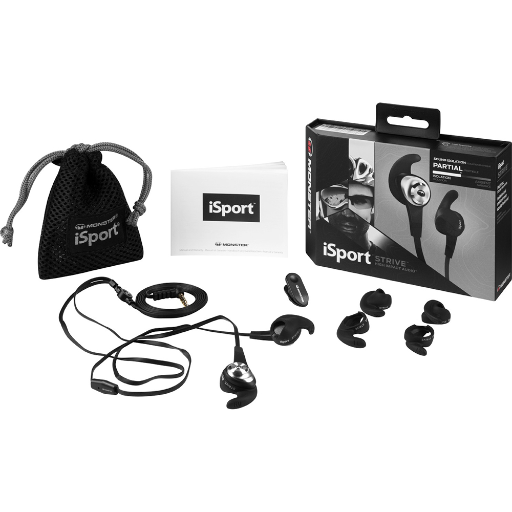 Гарнітура MONSTER iSport Strive In-Ear Black (MNS-137000-00) Кріплення без кріплення