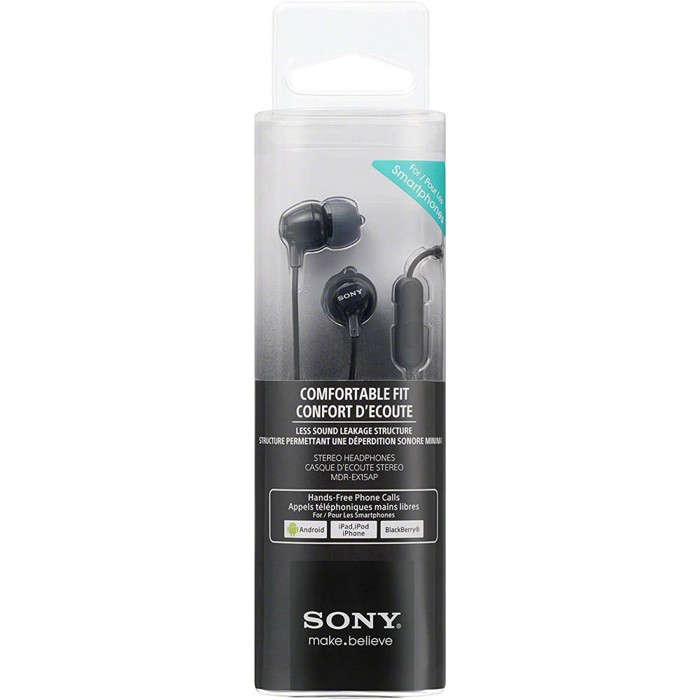 Гарнитура SONY MDR-EX15AP black Акустическое оформление закрытые