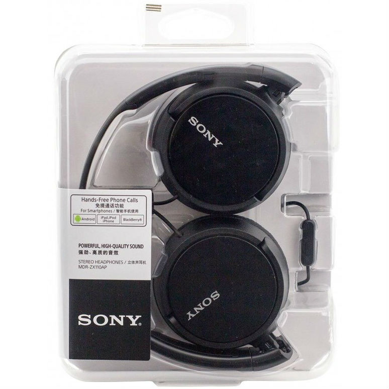 Зовнішній вигляд Гарнітура SONY MDR-ZX110AP (black)