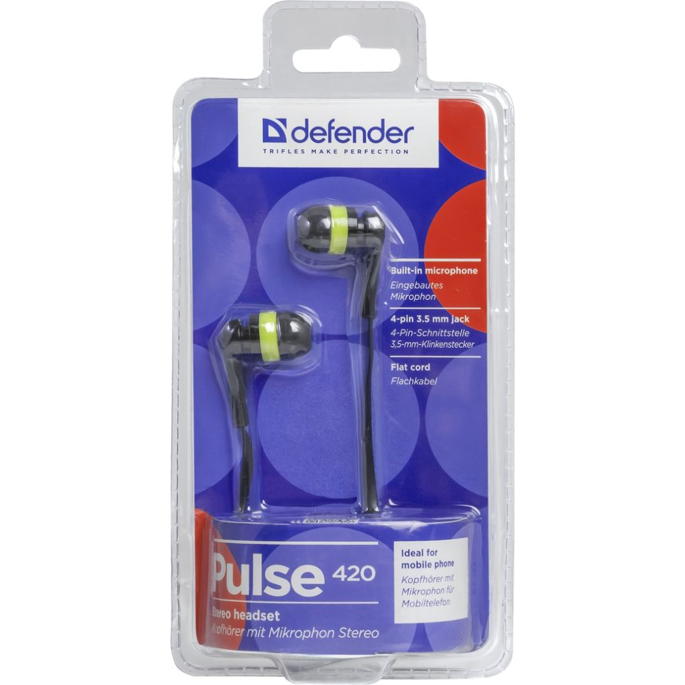 Гарнитура DEFENDER Pulse 420 yellow Крепление без крепления