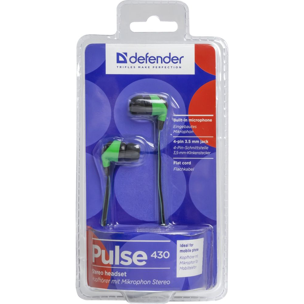 Гарнитура DEFENDER Pulse 430 Black/Green Вид гарнитура