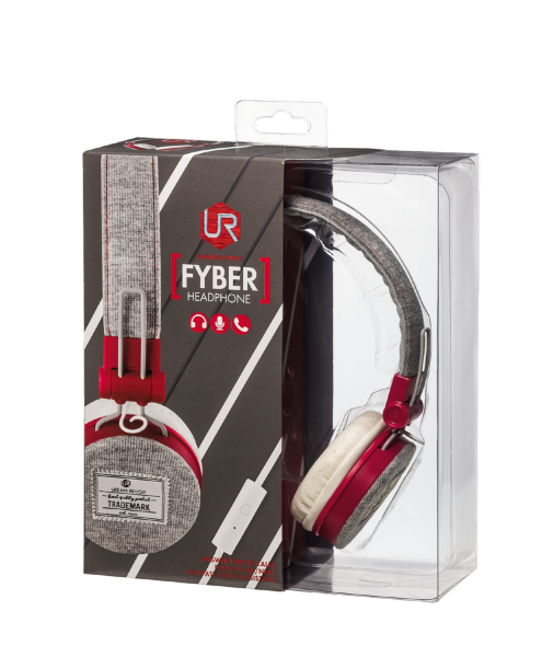 Зовнішній вигляд Гарнітура TRUST Urban Revolt Fyber headphone Grey/Red (20073)