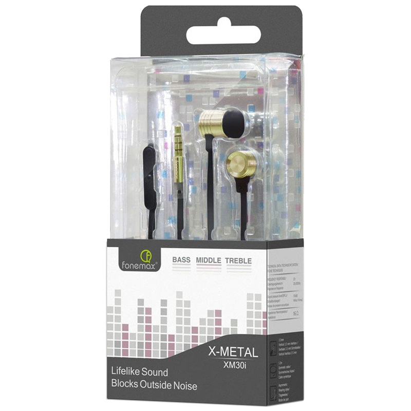 Гарнитура Fonemax X-Music M30i Earphone Gold (FMXMEP-XM30iGD) Вид гарнитура