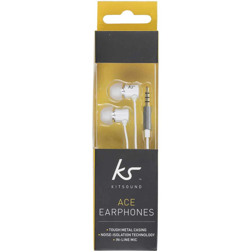 Гарнитура Kitsound Ace In-Ear with mic (White) KSACEMWH Вид гарнитура