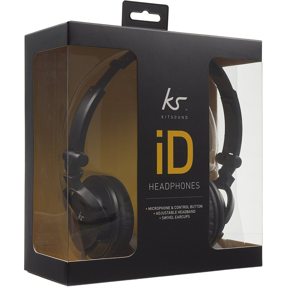 Гарнитура Kitsound iD with Mic (Black) KSIDBK Конструкция накладные (накладываются на ухо)