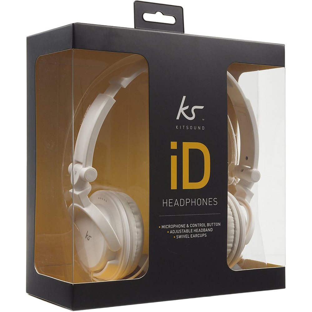 Гарнитура Kitsound iD with Mic (White) KSIDWH Конструкция накладные (накладываются на ухо)