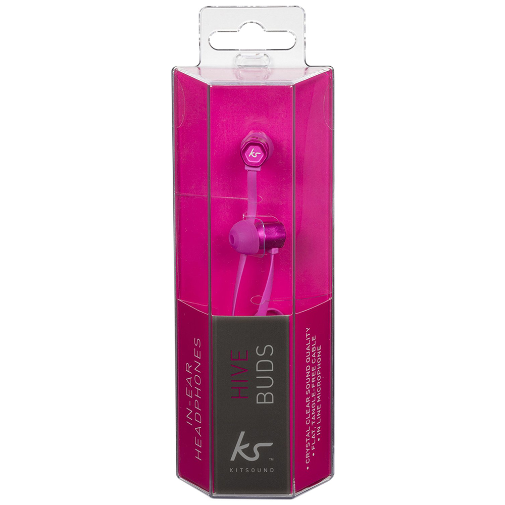 Гарнитура KIT Hive In-Ear Headphones Pink (KSHIVBPI) Дополнительно 20 - 20000