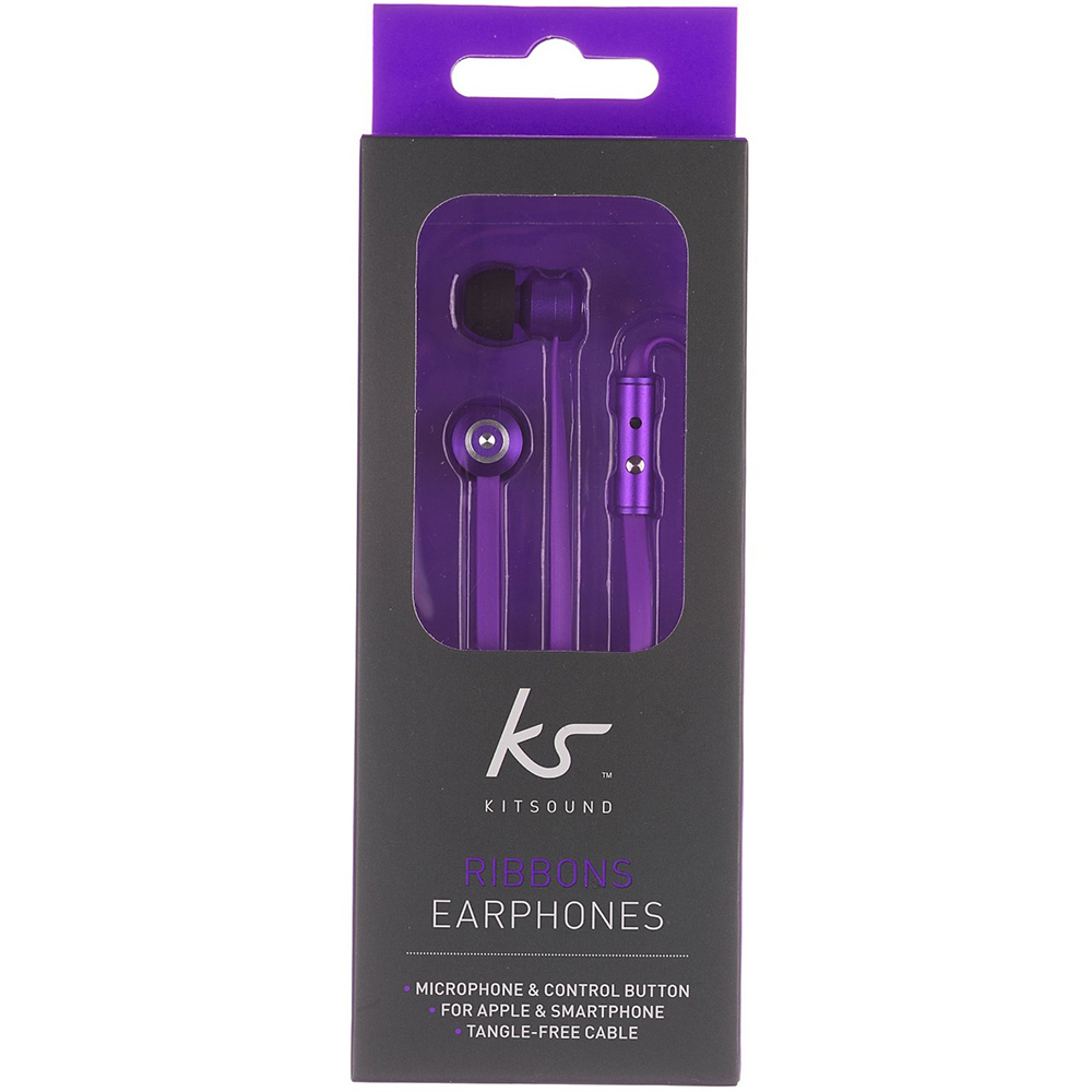 Гарнитура KIT Ribbons earphones purple (KSRIBPU) Конструкция внутриканальные (в ушной канал)