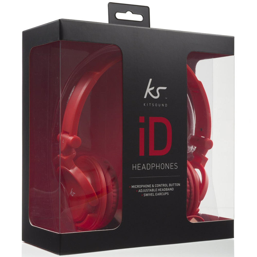 Гарнитура KIT iD Headphones Red (KSIDRD) Дополнительно 20 - 20000