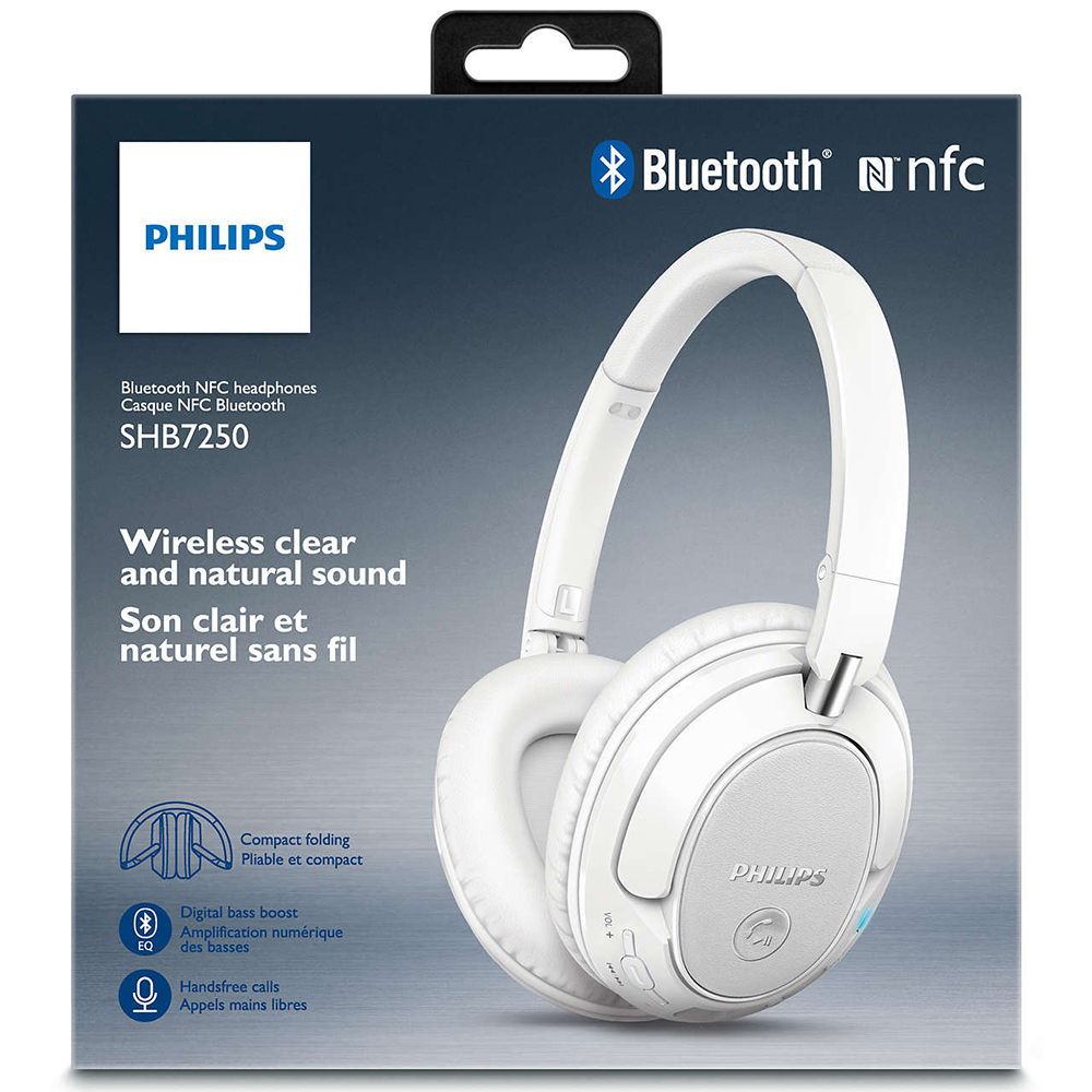 Гарнитура PHILIPS SHB7250WT/00 Mic Wireless White Вид гарнитура