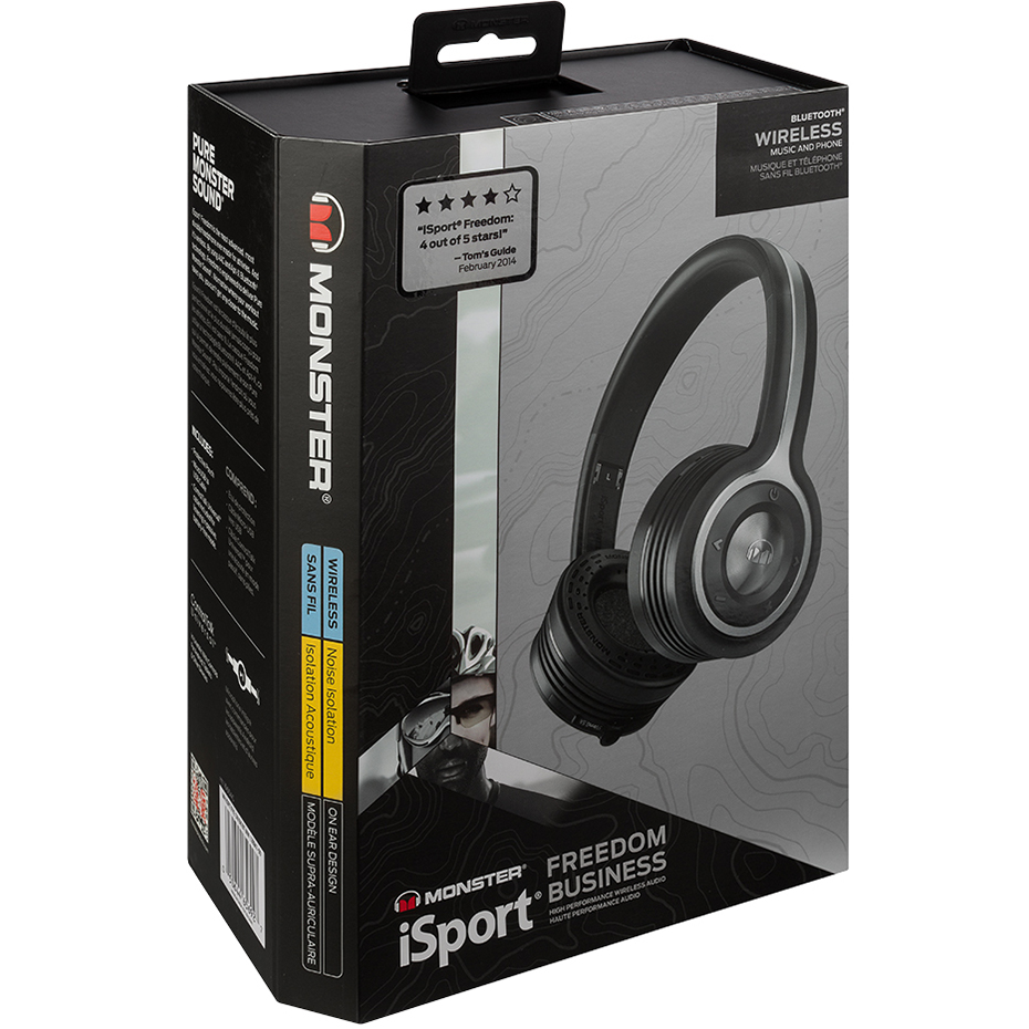 Зображення Гарнітура MONSTER iSport Freedom Black (MNS-128947-00)