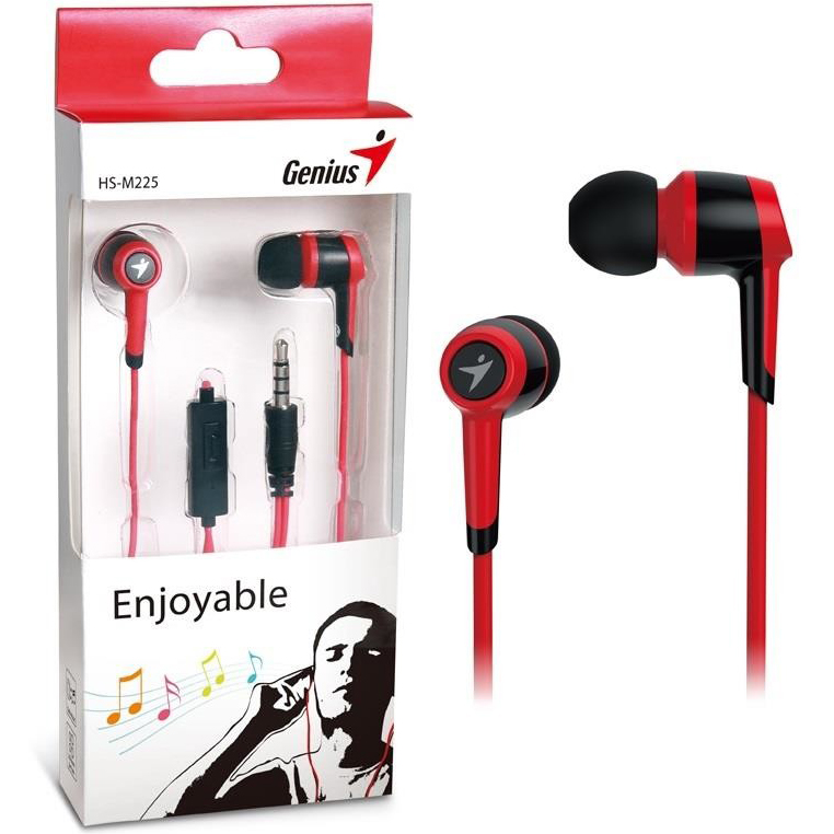 Гарнітура GENIUS HS-M225 Red (2695940) Конструкція внутрішньоканальні (у вушний канал)