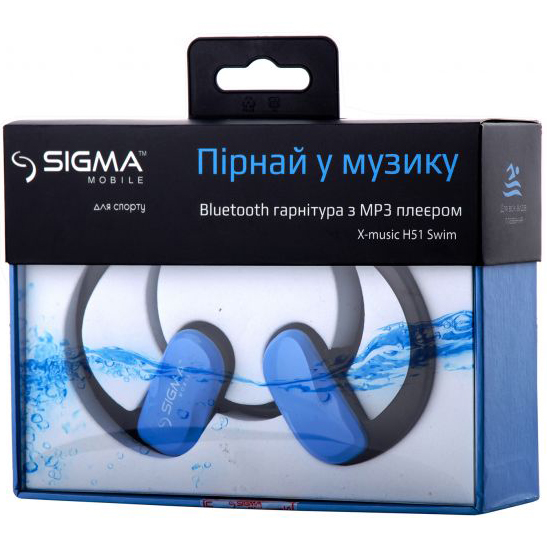 Гарнитура SIGMA HEADSET X-MUSIC H51 SWIM blue (4827798636527) Конструкция внутриканальные (в ушной канал)