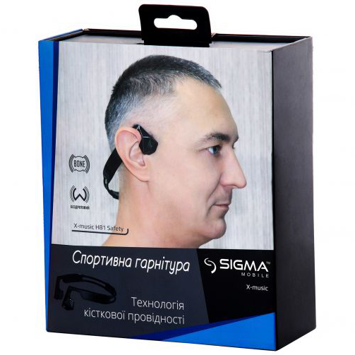 Гарнитура SIGMA HEADSET X-MUSIC H81 SAFETY black (4827798636534) Крепление дуга (на затылок)