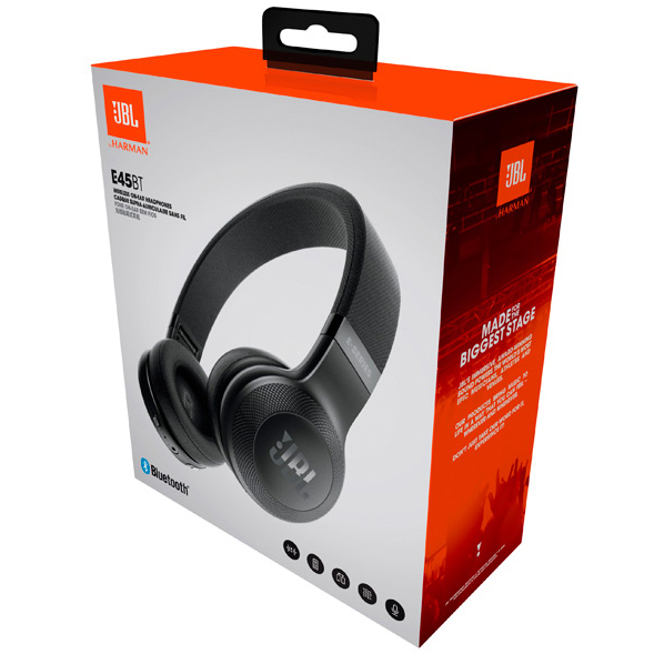 Гарнитура JBL E45BT Black (JBLE45BTBLK) Акустическое оформление закрытые