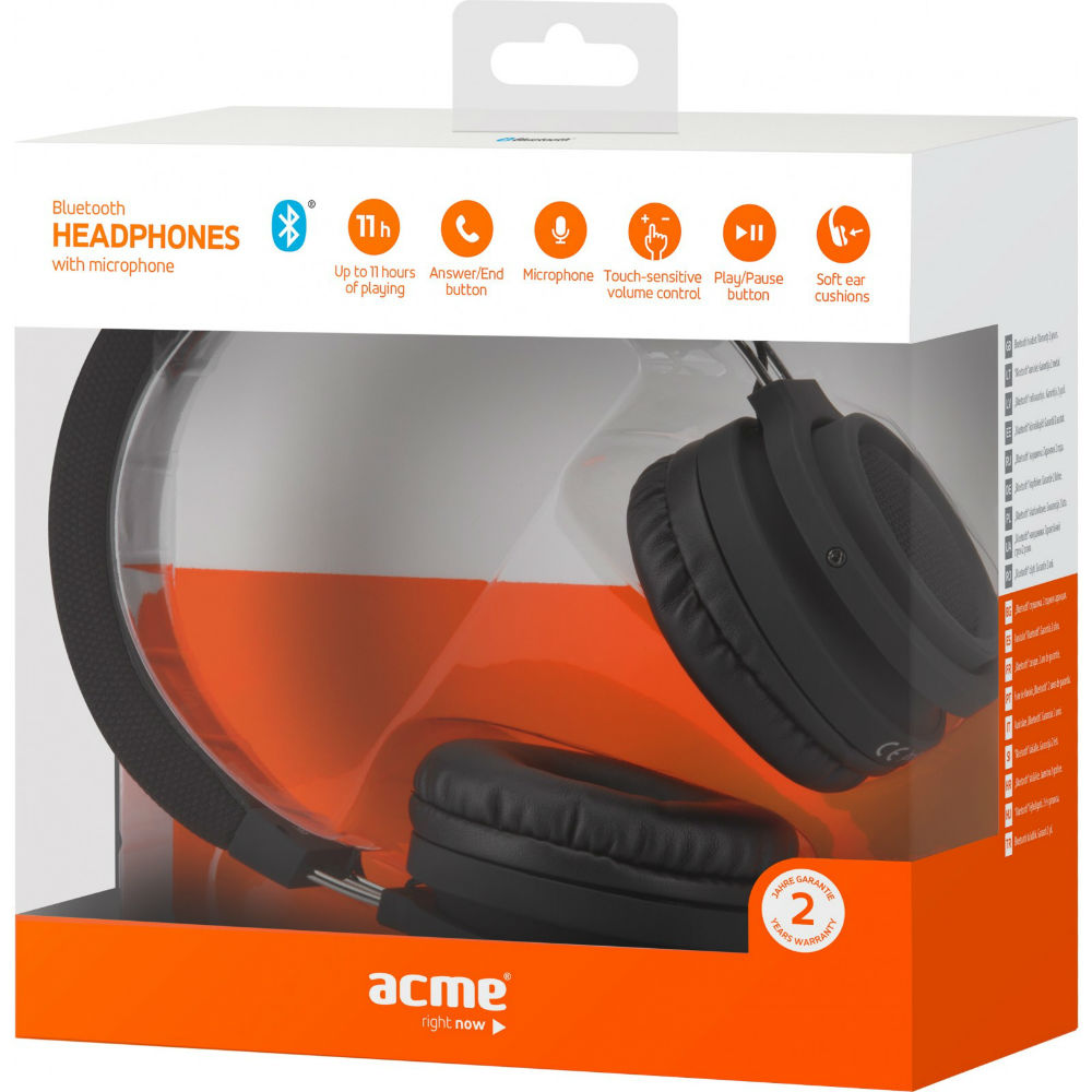 Фото Гарнітура ACME BH60 Foldable Bluetooth headset Black (4770070877579)