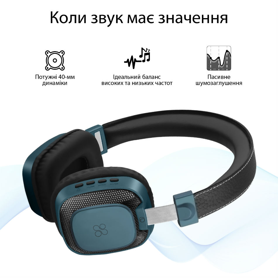 Гарнітура PROMATE Melody-BT Blue (melody-bt.blue) Вид гарнітура