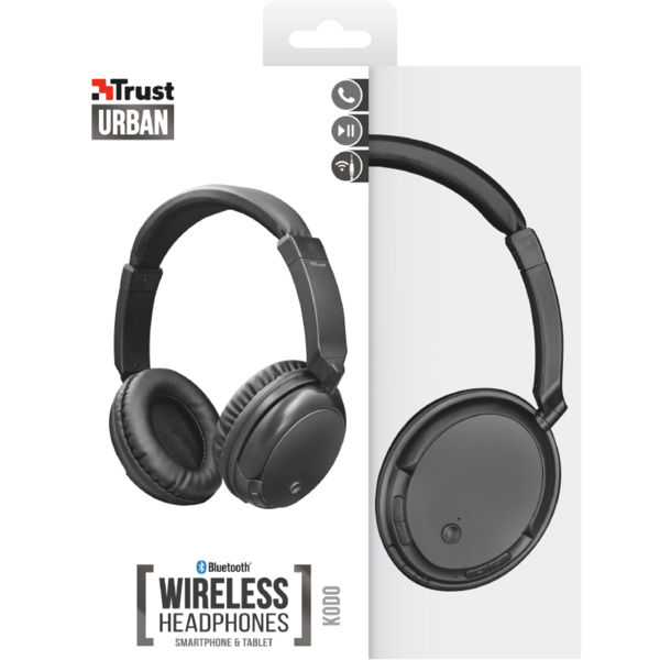 Фото Гарнитура TRUST Kodo Bluetooth Wireless Headphone black metallic (22452)