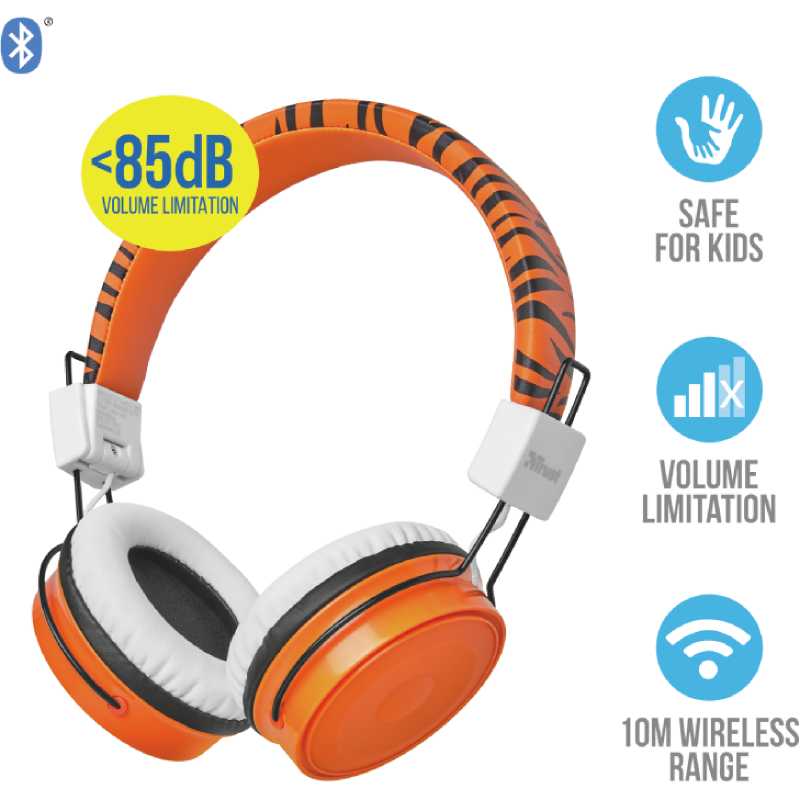 Гарнітура TRUST Comi Bluetooth Wireless Kids Headphones orange (23127) Додатково 20 - 20000